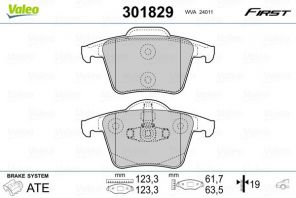 Valeo 301829 - Brzdové platničky -