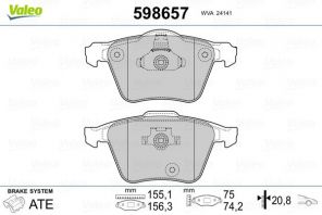 Valeo 598657 - Brzdové platničky -