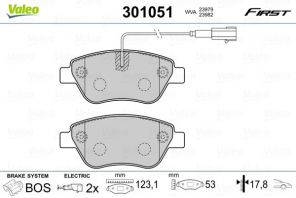 Valeo 301051 - Brzdové platničky -