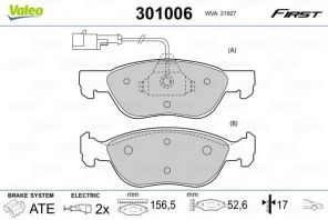 Valeo 301006 - Brzdové platničky -