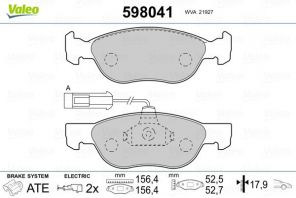 Valeo 598041 - Brzdové platničky -