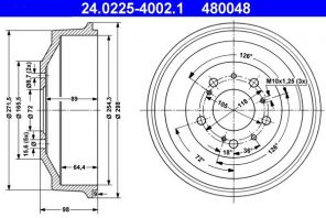 ATE 24.0225-4002.1 - Brzdový bubon -