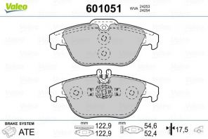 Valeo 601051 - Brzdové platničky -