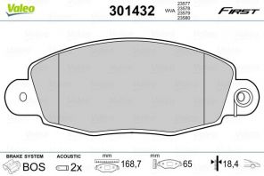 Valeo 301432 - Brzdové platničky -