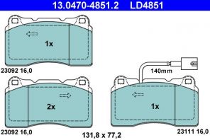 ATE 13.0470-4851.2 - Brzdové platničky -