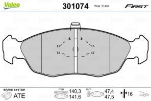 Valeo 301074 - Brzdové platničky -