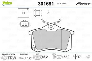 Valeo 301681 - Brzdové platničky -