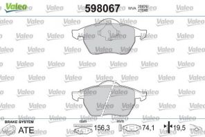 Valeo 598067 - Brzdové platničky -