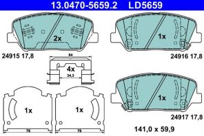 ATE 13.0470-5659.2 - Brzdové platničky -