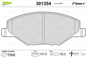 Valeo 301354 - Brzdové platničky -