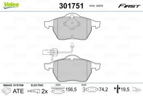 Valeo 301751 - Brzdové platničky -