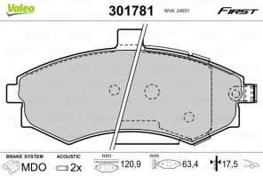 Valeo 301781 - Brzdové platničky -