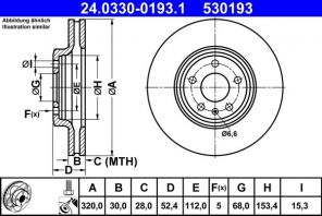 ATE 24.0330-0193.1 - Brzdový kotúč -