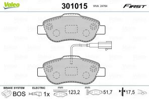 Valeo 301015 - Brzdové platničky -