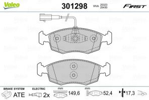 Valeo 301298 - Brzdové platničky -