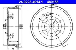 ATE 24.0225-4014.1 - Brzdový bubon -