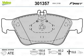 Valeo 301357 - Brzdové platničky -