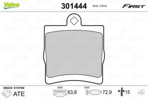Valeo 301444 - Brzdové platničky -