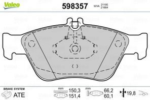 Valeo 598357 - Brzdové platničky -