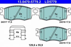 ATE 13.0470-5779.2 - Brzdové platničky -
