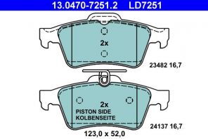ATE 13.0470-7251.2 - Brzdové platničky -