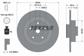 Textar 92233103 - Brzdový kotúč -