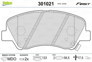 Valeo 301021 - Brzdové platničky -