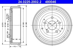 ATE 24.0225-2002.2 - Brzdový bubon -