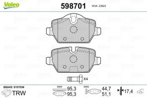 Valeo 598701 - Brzdové platničky -