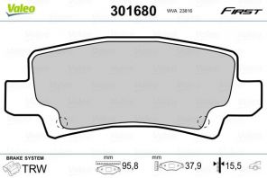 Valeo 301680 - Brzdové platničky -
