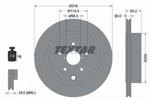 Textar 92243703 - Brzdový kotúč -