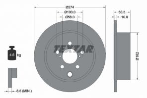 Textar 92262003 - Brzdový kotúč -