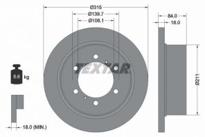 Textar 92093100 - Brzdový kotúč -