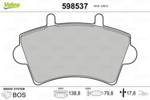 Valeo 598537 - Brzdové platničky -