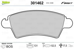 Valeo 301462 - Brzdové platničky -