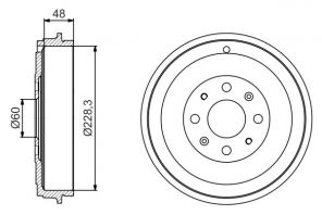 Bosch 0 986 477 208 - Brzdový bubon -