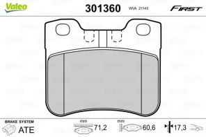 Valeo 301360 - Brzdové platničky -