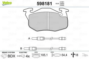 Valeo 598181 - Brzdové platničky -