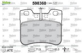 Valeo 598360 - Brzdové platničky -