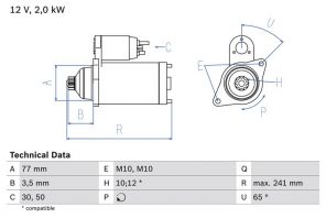 Bosch 0 986 014 141 - Štartér