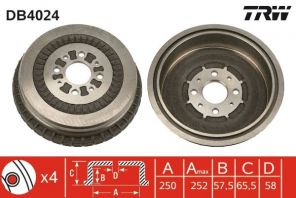 TRW DB4024 - Brzdový bubon -