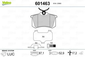 Valeo 601463 - Brzdové platničky -