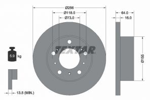 Textar 92034400 - Brzdový kotúč -