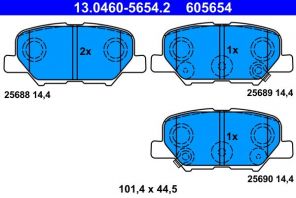 ATE 13.0460-5654.2 - Brzdové platničky -