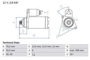 Bosch 0 986 019 890 - Štartér