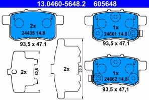 ATE 13.0460-5648.2 - Brzdové platničky -