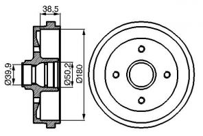 Bosch 0 986 477 002 - Brzdový bubon -