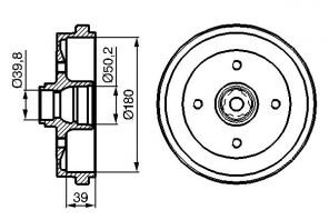 Bosch 0 986 477 111 - Brzdový bubon -