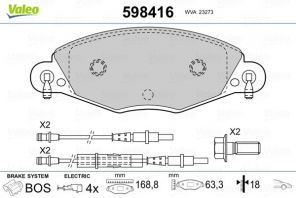 Valeo 598416 - Brzdové platničky -