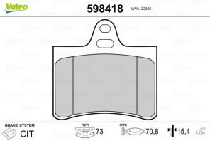 Valeo 598418 - Brzdové platničky -